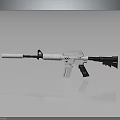 White Modern Toy Rifle With Black Barrel Stock And Magazine Design