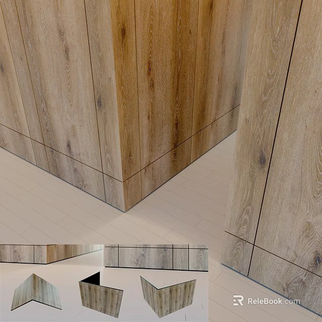 Wooden Wall Panel With Natural Grain Texture For Interior Design Spaces 3d model