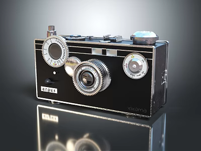 Vintage AGFA Ambrotype Camera Classic Design With Lens And Control Dials 3d model