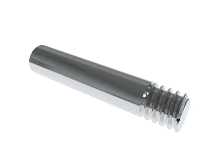 Metal Bolt With Cylindrical Design Threaded End Shiny Surface And Long Body 3d model