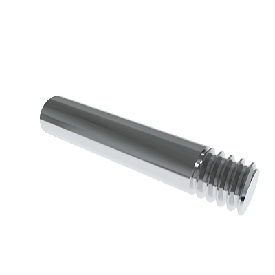 Metal Bolt With Cylindrical Design Threaded End Shiny Surface And Long Body 3d model