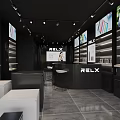 Modern Tobacco Alcohol Store Interior Design With Display Shelves Large Screens And Bar Counter