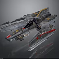 Detailed Cosmic Spaceship Design With Metallic Panels And Aerodynamic Shape For Space Exploration