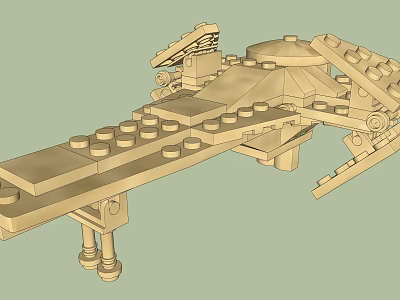 Creative Building Blocks Mechanical Structure With Platform Pillars And Rotating Parts 3d model