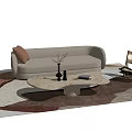 Quiet Sofa Tea Table Combination Sofa Coffee Table 3d model