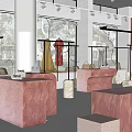 Modern Style Clothing Store Display Rack Display Cabinet Counter 3d model