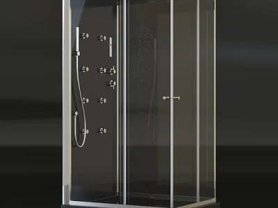 Shower Sauna Glass Enclosure with Multiple Jets and Control Panel Modern Design 3d model