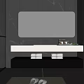 Modern Bathroom Mirror With Surrounding Lighting Gray Walls White Vanity And Toiletries