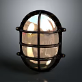 Classic Vintage Wall Sconce With Metal Frame And Circular Glass Panel Design