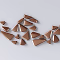 Elegant Triangular Brown Wall Decor in Modern Wavy Arrangement Design