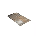 Vintage Square Rug With Distressed Gray Beige Brown Abstract Textured Design