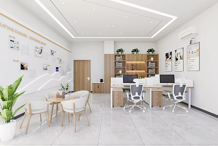 Modern Public Office Area Office II 3d model