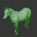 White Horse Statue In Standing Position With Realistic Coat And Hooves