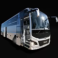 MAN Silver Bus With Large Windows And Modern Sleek Exterior Design 3d model