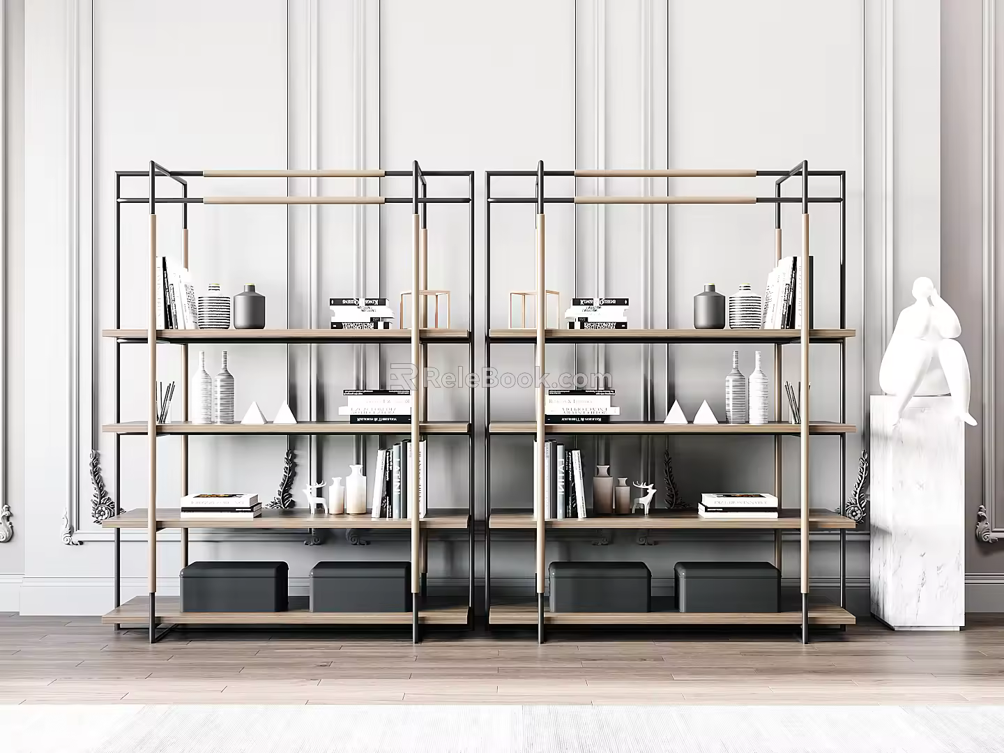 Modern Bookshelf Decorative Bookshelf 3d model