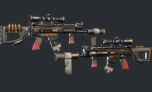 Modern Sniper Rifle Cartoon Sniper Rifle 3d model