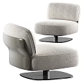 Brown Velvet Single Sofa With Swivel Metal Base And Comfortable Design