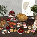 Modern Food Bread West Point Combo 3d model