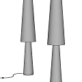 Modern Floor Lamps With Conical Shades And Minimalist Design In White And Gray