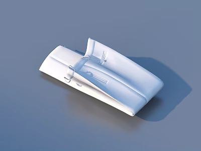 White Folded Clothes with Neat Creases and Shadow on Blue Background 3d model