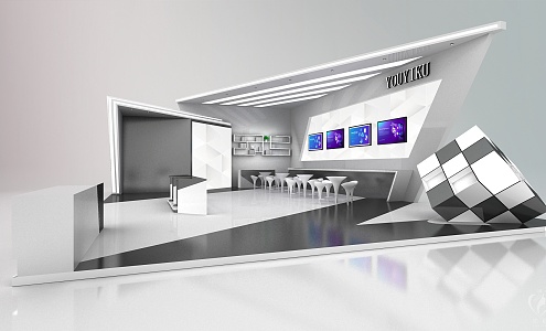 Modern Exhibition Technology Booth 3d model