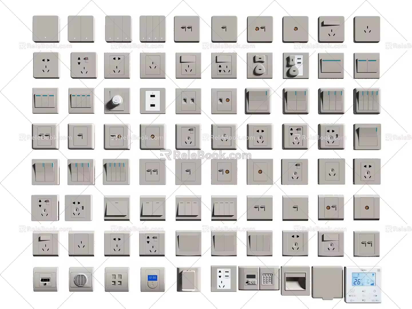 Modern Switch Combination 3d model