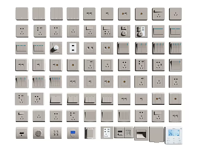 Modern Switch Combination 3d model