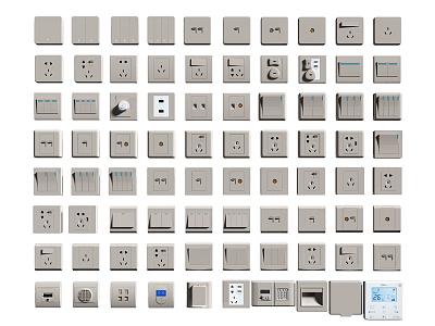 Modern Switch Combination 3d model