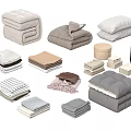Cozy Assorted Folded Clothes With Neutral Tones Blankets Linens And Storage Boxes