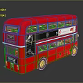 Red Double Decker Bus With Classic Body Design And Large Windows 3d model