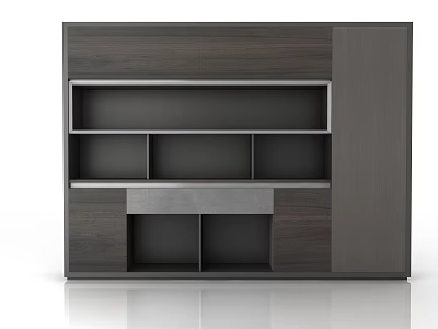 Modern Wine Cabinet Design With Multiple Storage Shelves And Sleek Wooden Exterior 3d model
