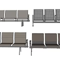 Sturdy Metal Public Chairs with Backrests for Waiting Areas and Public Spaces