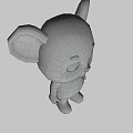 Cute Blue Cartoon Mouse Character With Big Ears Black Shirt Brown Shorts And Blue Shoes