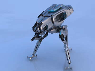 Futuristic Smart Machine Quadruped Robot With Metallic Structure And Advanced Leg Design 3d model