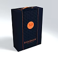 Davidoff XO Themed Decorative Ornament Set With Dark Blue Box And Orange Accents