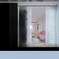 Modern Living Dining Room Interior With Pink Sofa Round Rug Fireplace TV Wall And Chandelier