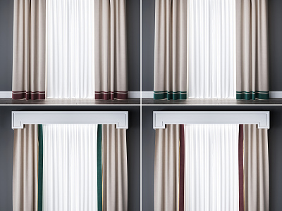 Modern curtain fabric combination model