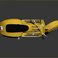 Yellow Classic Scooter With Black Leather Seat And Vintage Design Elements
