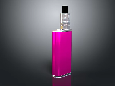 Elegant Pink Perfume Bottle With Modern Square Design Transparent Middle Section And Black Cap 3d model