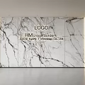 Modern Office Reception Marble Background Wall With Company Logo And Text