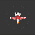 Cartoon Chicken Wearing Red Sweater With White Snowflake Patterns Happy Expression Arms Outstretched Dark Background
