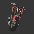 Sporty Red and Black Motorcycle with Sleek Design Black Seat and Alloy Wheels