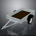 White Open Bed Utility Trailer With Brown Floor Black Wheels And Hitch Design