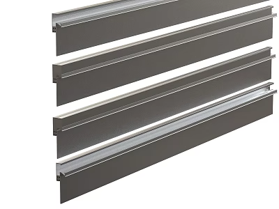 Gray Horizontal Parallel Metal Lines With Smooth Surface For Decorative Applications 3d model
