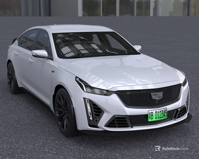 White Cadillac Luxury Sedan With Modern Exterior Design And Stylish Features 3d model 