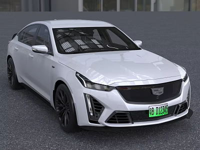 White Cadillac Luxury Sedan With Modern Exterior Design And Stylish Features 3d model