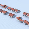 Rural Self built Houses With Red Roofs Neat Arrangement And Village Layout