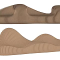 Modern Wavy Artistic Landscape Seats With Wooden Layered Striped Outdoor Design