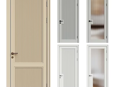 Modern Swing Doors With Various Panel Designs And Glass Inserts For Home Interior 3d model
