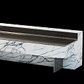 Modern Marble Reception Desk With Sleek Surface And Metal Support Structure 3d model